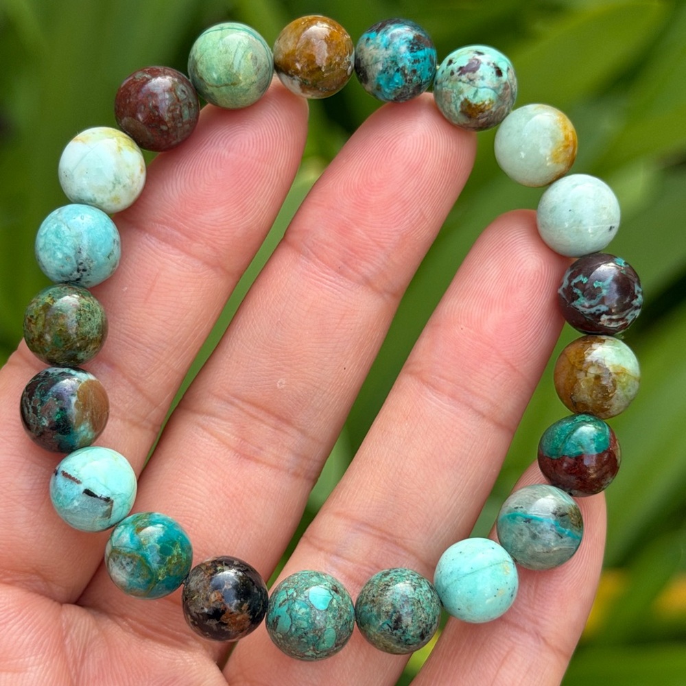 10mm‎ stretchable chrysocolla bracelet 0814